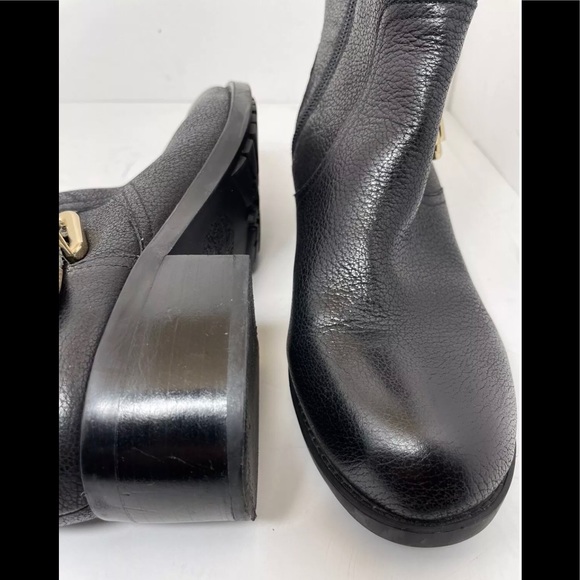 Vince Camuto VV-Wexle Molten Silk Cow Black Leather Moto Boots Women’s Size 7 - Picture 9 of 12